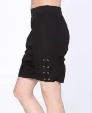 NWT NEW WEARABLES by XCVI Black Ruched TAMMY Skirt XS - CASUAL COMFORTABLE