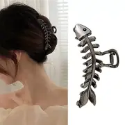 Hair Claw Clips Fish Bone Shape Metal Hair Claws Crab Geometric Hair Black