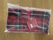 Pottery Barn Landon Red Plaid Holiday Napkins Cotton & Linen Set/8 Christmas NEW