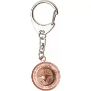 ANZAC Gift - New Zealand Penny Key Ring. Gold Finishing