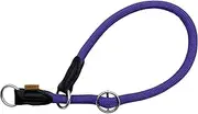 Aiminto Nylon Rope Pro Training Dog Collar, No Pull Round Martingale Collar, Slip Collar with Slidable Stop Ring - Ideal for Medium Large Dogs (M(12mm) - 45cm Long, Purple)