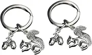 [PACKOVE] 2Pcs Cute Squirrel Shape Keychain Hand Painted Keyring for Bags Purses and Car Keys Unique Pendant Decor for Women