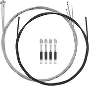 Bike Shift Cable Kit, 4 Pcs Derailleur Cable Shift Cable and A 2M Bike Cable Shift Housing, Bicycle Shifter Wire for Mountain and MTB Road Bike with Free 2 O-Rings, 4 End Ferrules and 4 End Caps