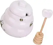 PEPLAYTAL Honey Storage Jar Dippers Ceramic Seasoning Bottle Bee Decor for Kitchen