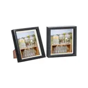 Nicola Spring 2 Piece 8 x 8 3D Shadow Box Photo Frame Set - Craft Display Picture Frame with 6 x 6 Mount - Black