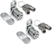 2Pcs Tubular Cam Lock 1 inch Cabinet Lock Keyed Alike with Chrome Finish for Vending Machine Tool Box Mailbox ATM