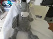 unipak plush mule donkey corderoy ribbed gray white nwt 19" stuffed new