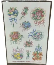Vintage Current Springtime Bouquet Stickers Flowers Floral 4 Sheets 1990