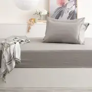 1 x Park Avenue Bamboo Luxe Combo Fitted Sheet & Pillowcase Set Charcoal (Single, King Single, Double, Queen, King)