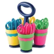 Westcott School Scissor Caddy and 24 Kids Scissors With Microban, 5 Blunt ACM147