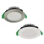90mm Cutout TEK-13 Trio - 13w LED Downlight Tricolour Dali Dimmable in White or Satin Chrome