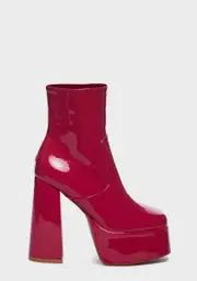 Kiss On Hold Patent Boots