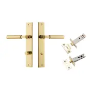 Iver Berlin Door Lever Handle on Rectangular Backplate Privacy Kit