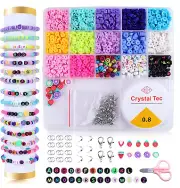 Clay Beads Bracelet Making Kit - Friendship Bracelet Kit with 12 Colors, Polymer