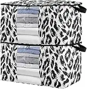 sanluoli 60L 2 Pack Underbed Storage Container with Reinforced Handles, clear window Storage Bags For Closets