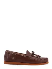 [Valentino Garavani] Valentino Garavani-Palm Avenue Leather Loafers-Uomo 39