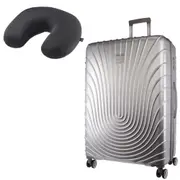 Pierre Cardin 54cm CABIN - Silver Hard Shell Case + BONUS Travel Pillow LC400