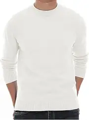 [Sailwind] Men's Jumpers Tops Winter Warm Knitted Crew Neck Jumper Long Sleeve Soft Cozy Mock Neck Knitwear Pullover Sweaters for Men