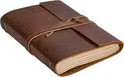 Hlc Leather Notebook 6 x 8 inch Vintage Diary with Leather Cover Handmade Rustic Finish Book for Men Women Unlined Leather Craft Paper 300 Pages Leather Notepad