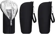 3 Pieces Insulated Baby Bottle Bags Breastmilk Cooler Waterproof Baby Bottle Bag Portable Thermal Bottle Bag Travel Baby Bottle Holder Tote (Black)