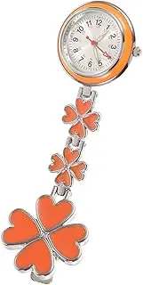 [DEARMAMY] Pocket Watch for Men Nurses Watch Nurses Fob Watch Watch for Women Watch Retractable Nurses Hanging Watch Ladies Sq Second Red Fob Orange Metal