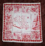 NOS CANADA Souvenir Tablecloth Antique Vintage Canadian Highlights Linen
