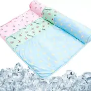 Dog Cooling Mat Ice Silk Self Cooling Bed Pad Pillow for Small Medium Dogs Cats