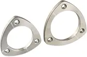 For car exhaust 2pcs Car Accessories 2'' 2.8" 3" Stainless Steel triangular exhaust flange (Color : TFG63)
