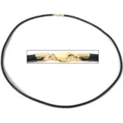 Black Leather Cord 2.0mm Thick Necklace Jewelry 14K Gold Clasp 18"