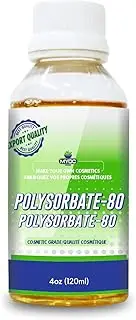 Polysorbate 80 liquid (TWEEN 80) - |no adulterants, cosmetic grade cGMP quality| used as emulsifiers, excipient, surfactants, lotion crafter (120 ml)