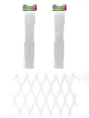 2PC Expanding Trellis Garden Climbing Plant Wall Fence Support 1.8m x 40cm White