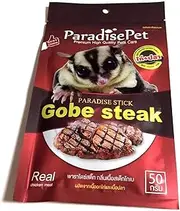 1 Sachet ParadisePet Sugar Glider, Hamster, Squirrel, Hedgehog, Chinchillas, Rabbit, Ferret, Small Exotic Pet Food Supplies Fish Snack Food Stick Gobe Steak Flavor (50g.)