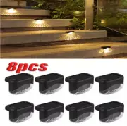 8Pcs Outdoor Waterproof Pool Side Lamp Warm White LED Solar Lights Garden Lights