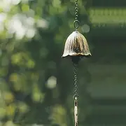 Jsacemxi Japanese Traditional Lucky Small Wind Chimes for Outside, Iwachu Cast Iron Bless Temple Wind Bell Memorial and Sympathy Leaf Wind Chimes Indoor Garden Bell, Patio, Balcony (Maple Leaf)