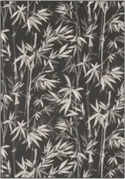 Raya Bamboo Design Charcoal Outdoor Floor Rug - 2 Sizes