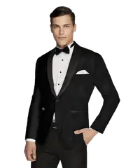 Floral Patterned Black Tuxedo