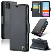 CaseMe iPhone 11 Folio Wallet Case Cover Side Closure Apple iPhone11 [Black]