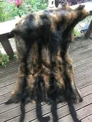 New Zealand Possum Natural Brown Fur Aboriginal Skin Cloak - tails on one side