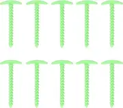 10Pcs Plastic Spiral Tent Stakes, 5.7in Ground Anchors, T Shape Handle, Lightweight, Waterproof, Windproof, for Camping Hiking with Tarps Canopy (Green)