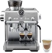 De'Longhi La Specialista Opera Manual Espresso Coffee Machine EC9555.M, Smart Tamping Station, 15 Grind Settings, Cold Brew Function, LatteArt Steam Wand, Includes Milk Frothing Jug, Metal