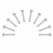 10 X Star Steel Nose Studs with Ball End