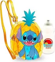 [Disney] Stitch Mini Backpack Set - 11" Clear Pineapple Backpack Purse for Women Plus Water Bottle | Lilo and Stitch Backpack Purse Bundle