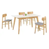 在飛比找Yahoo奇摩購物中心優惠-文創集 瓦維爾4.3尺岩板實木餐桌布餐椅組合(一桌四椅組合)