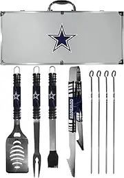 Siskiyou Unisex Denver Broncos 8 pc Tailgater BBQ Set F8BQ020-P, Unisex, Dallas Cowboys 8 pc Tailgater BBQ Set, F8BQ055, Gray, Set of 8