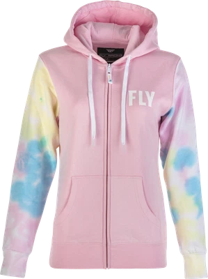 Fly Racing 358-00712X Women's Tie-Die Zip Up Hoodie 2XL Pink/Yellow/Blue