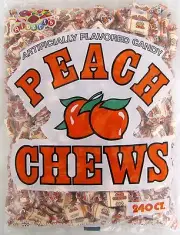 Albert's Peach Chews 240 Count Classic Candy Alberts Bulk Candies Taffy Peaches