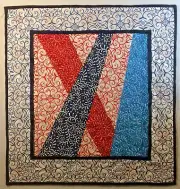 Line in the Way Art Quilt Handmade Wall Hanging 22" x 23" Amanda Murphy Fabric