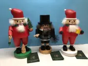 Erzgebirgische Volkshunst Richard Glasser Set Of 3 Wooden Nutcrackers Figures NO