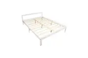 Double Wooden Bed Frame Home Furniture White