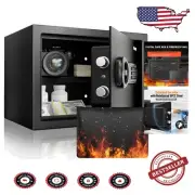 Spacious Digital Fireproof Safe with 2 Access Methods for Home & Office Security